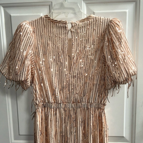 new Habitual Kids Girls' Puff Sleeve Fringe Sequin Jumpsuit - Big Kid Sz 16 - Picture 12 of 16
